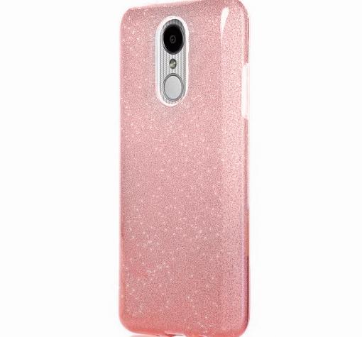 Силиконов калъф / гръб / TPU за Nokia 6 2017 - розов / брокат