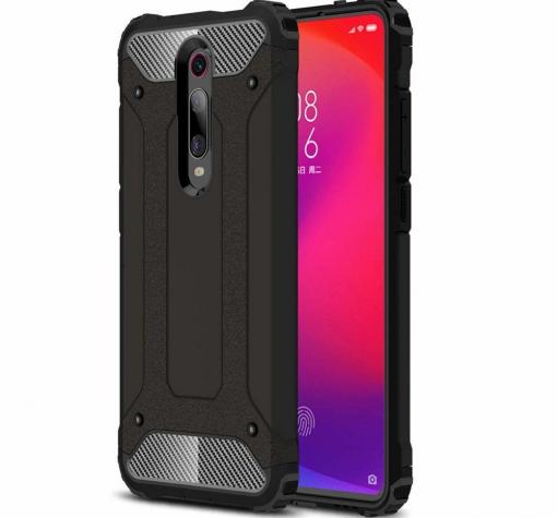 Силиконов гръб TPU Spigen Hybrid с твърда част за Xiaomi Redmi Note 8 Pro - черен