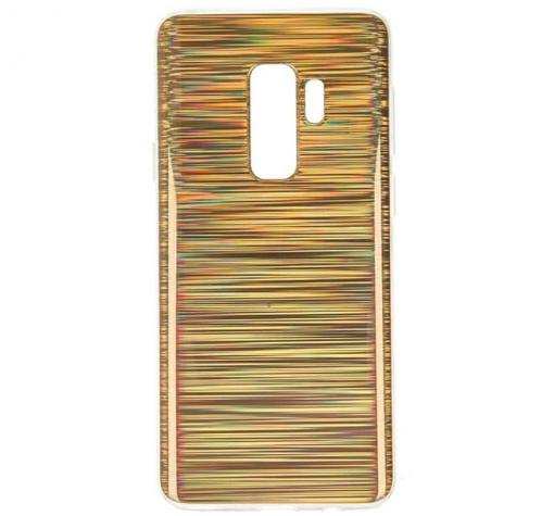 Луксозен твърд гръб със силиконов кант за Samsung Galaxy S9 Plus G965 - златист / холограма