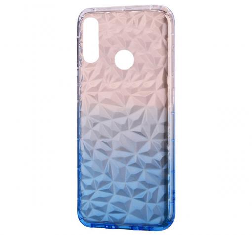 Луксозен силиконов калъф / гръб / TPU за Samsung Galaxy A20e - призма / прозрачно и синьо / преливащ