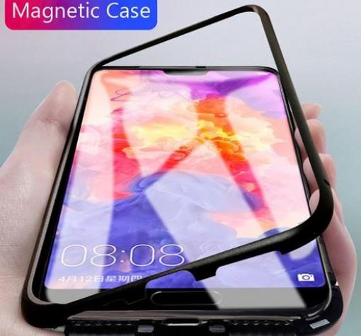 Магнитен калъф Bumper Case 360° FULL за Huawei P20 Lite - прозрачен / черна рамка — снимка 2
