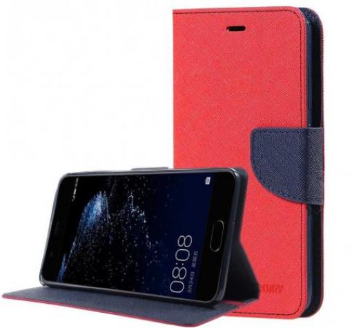 Кожен калъф Flip тефтер със стойка MERCURY Fancy Diary за Xiaomi Redmi 9C - червен