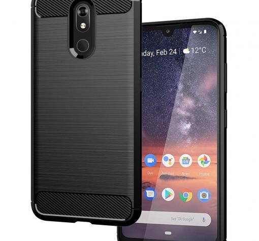 Силиконов калъф / гръб / TPU за Nokia 3.2 - черен / carbon
