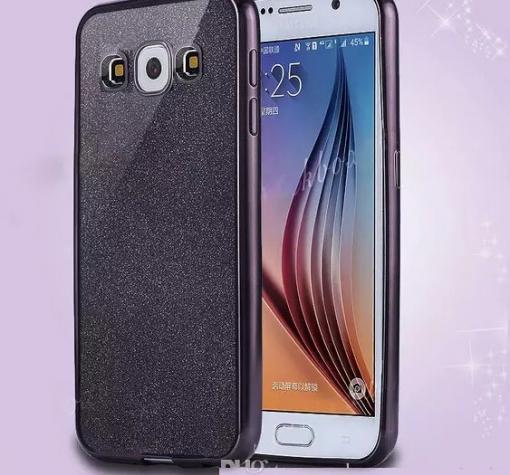 Луксозен силиконов калъф / гръб / TPU за Samsung Galaxy J5 2016 J510 - черен / брокат