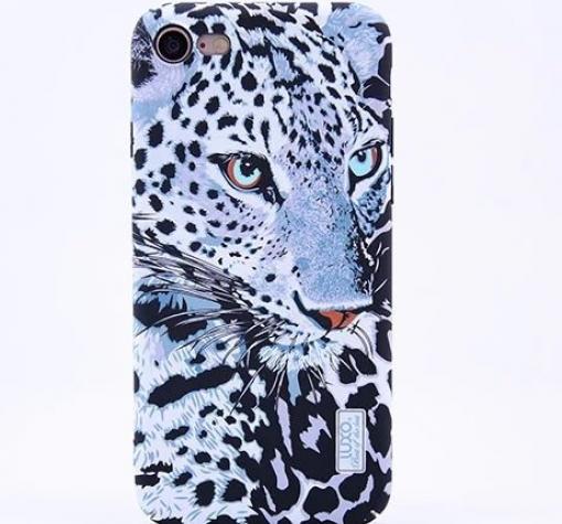 Силиконов калъф / гръб / TPU за Apple iPhone 7 - сив леопард
