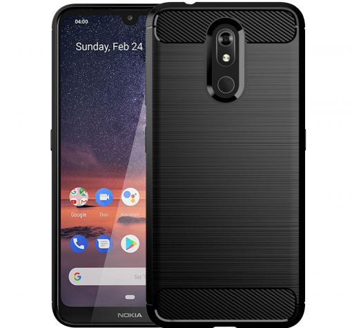 Силиконов калъф / гръб / TPU за Nokia 3.2 - черен / carbon — снимка 2