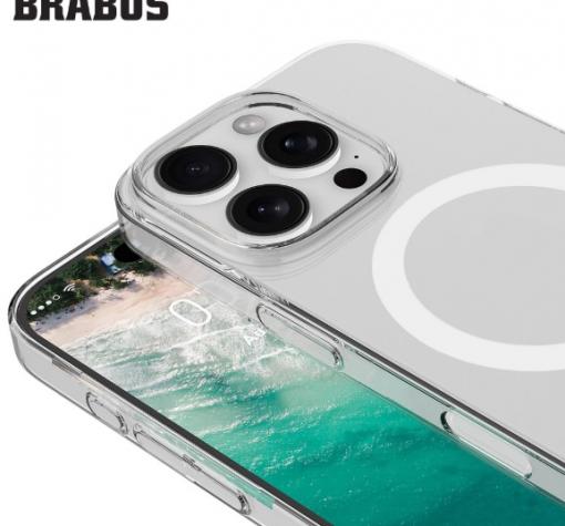 Луксозен гръб / кейс / BRABUS Royal Case с безжично зареждане MagSafe за Apple iPhone 16 Pro Max (6.9) - прозрачен — снимка 3