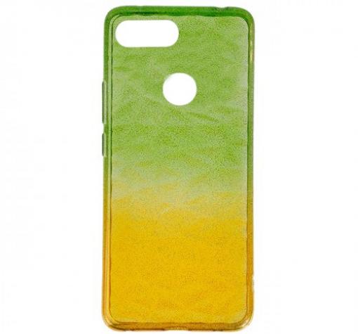 Луксозен силиконов калъф / гръб / TPU за Xiaomi Redmi 6 - призма / зелено и жълто / брокат