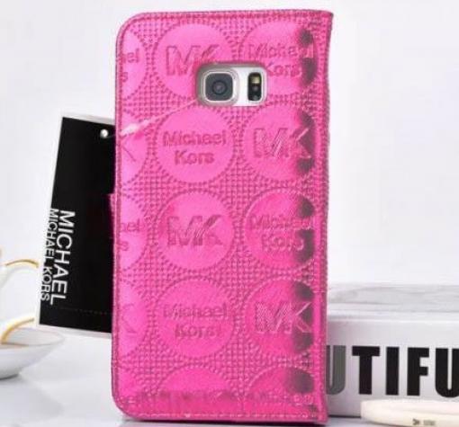 Луксозен кожен калъф Flip тефтер Michael Kors със стойка за Samsung Galaxy S6 G920 - розов / Flexi — снимка 2