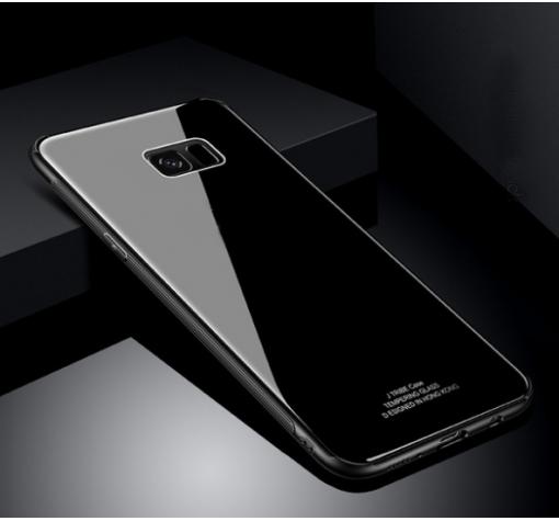 Луксозен стъклен твърд гръб за Samsung Galaxy J4 Plus 2018 - черен