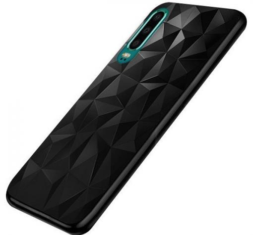 Луксозен силиконов калъф / гръб / TPU за Huawei P30 - призма / черен — снимка 2