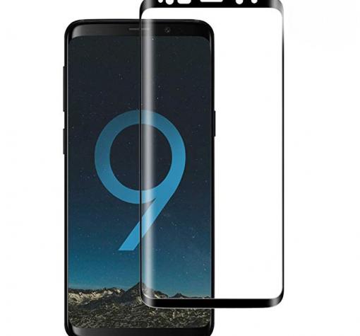 Оригинално извит удароустойчив скрийн протектор / 3D full cover Screen Protector за дисплей на Samsung Galaxy S9 Plus G965 - черен — снимка 2