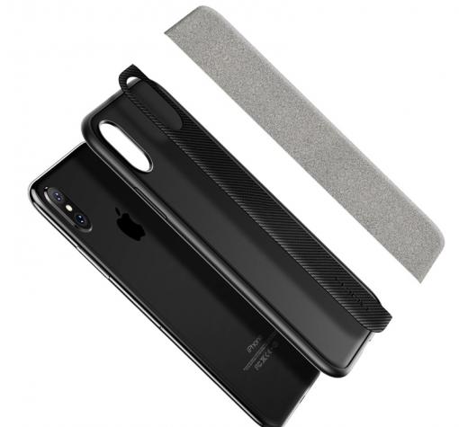 Луксозен гръб ROCK Pro Series за Apple iPhone X - сив с тъмно червено — снимка 3