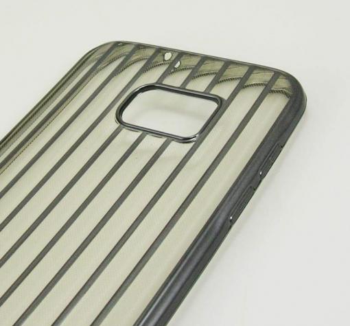 Силиконов калъф / гръб / TPU 3D за Samsung Galaxy S7 Edge G935 - прозрачен / тъмно сив кант — снимка 3