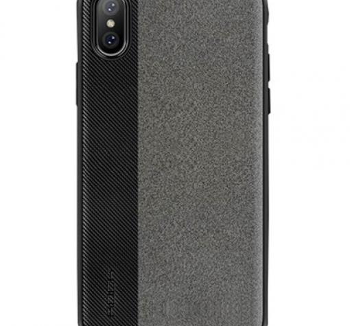 Луксозен гръб ROCK Pro Series за Apple iPhone X - сив с черно