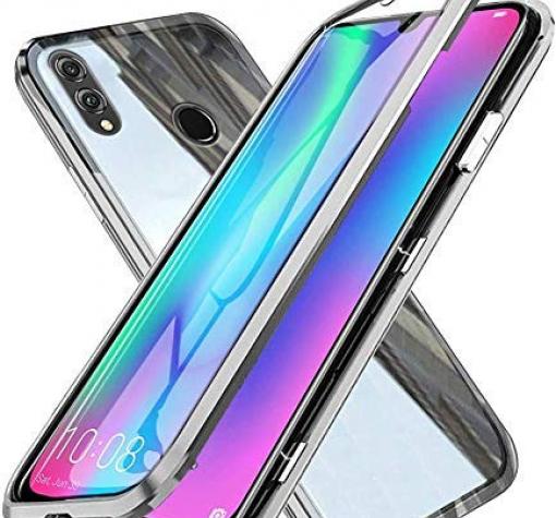 Магнитен калъф Bumper Case 360° FULL за Samsung Galaxy A40 - прозрачен / сребриста рамка