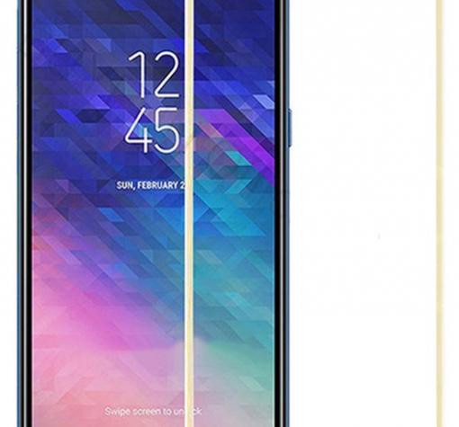 3D full cover Tempered glass screen protector Samsung Galaxy A6 Plus 2018 / Извит стъклен скрийн протектор Samsung Galaxy A6 Plus 2018 - златист
