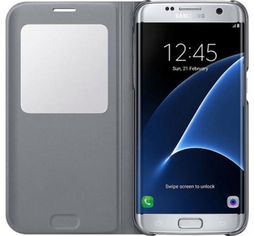 Оригинален калъф S View Cover EF-C930PB за Samsung Galaxy S7 G930 - сребрист — снимка 4