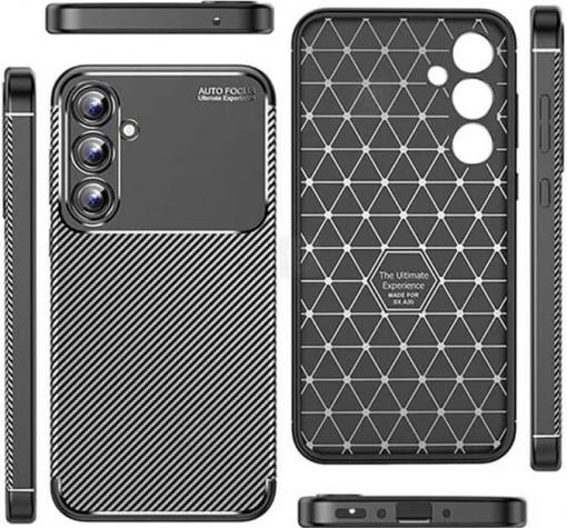 Луксозен силиконов калъф / кейс / TPU Auto Focus за Samsung Galaxy A25 5G - черен / Carbon — снимка 3