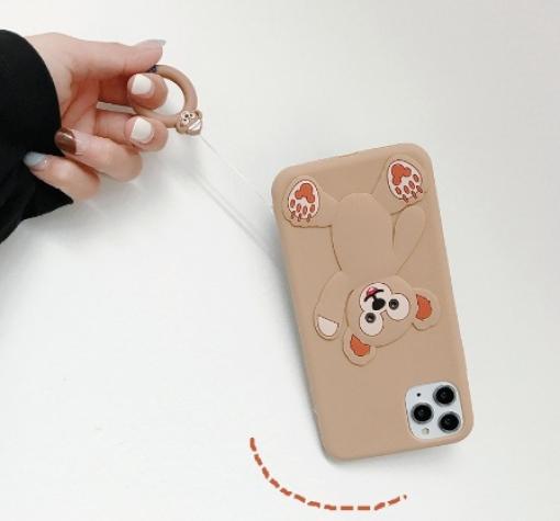 Силиконов калъф / гръб / TPU 3D заApple iPhone 11 6.1'' - Cartoon Duffy Bear / бежов — снимка 2