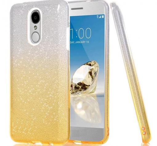Силиконов калъф / гръб / TPU за Xiaomi Redmi 5 Plus - преливащ / сребристо и златисто / брокат