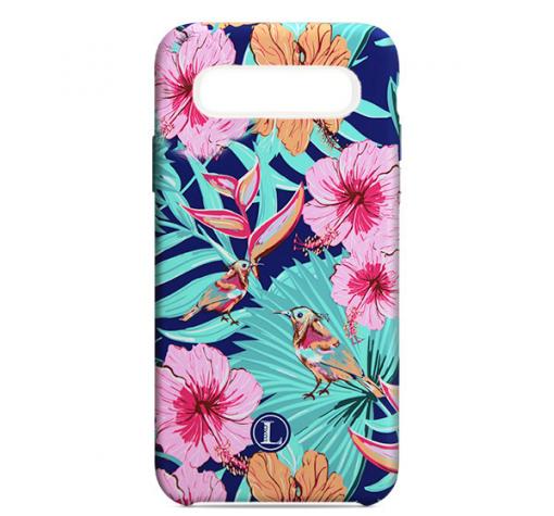 Силиконов калъф / гръб / TPU LUXO за Samsung Galaxy S10 - син / цветя