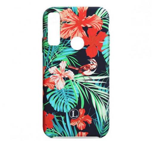 Силиконов калъф / гръб / TPU LUXO за Huawei P20 Lite - черен / цветя