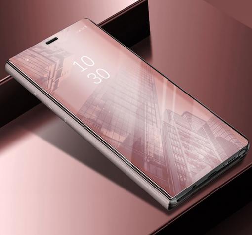 Луксозен калъф Clear View Cover с твърд гръб за Huawei Honor 9 Lite - Rose Gold — снимка 2
