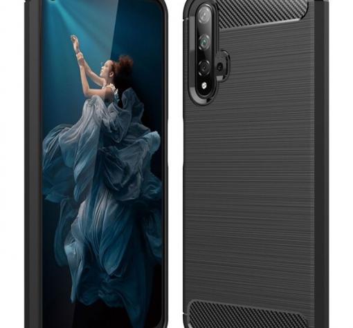 Силиконов калъф / гръб / TPU за Huawei Honor 20 - черен / carbon