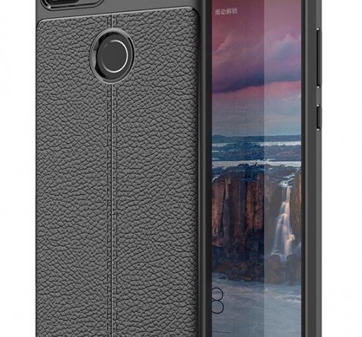 Луксозен силиконов калъф / гръб / TPU за Xiaomi Redmi 6 - черен / имитиращ кожа