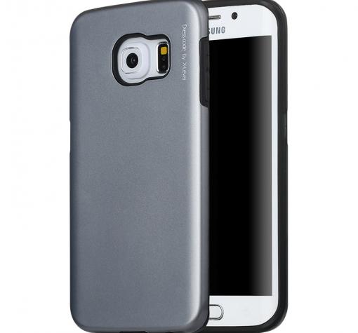 Луксозен твърд гръб X-Level Armor за Samsung Galaxy S6 Edge G925 - сребрист — снимка 3