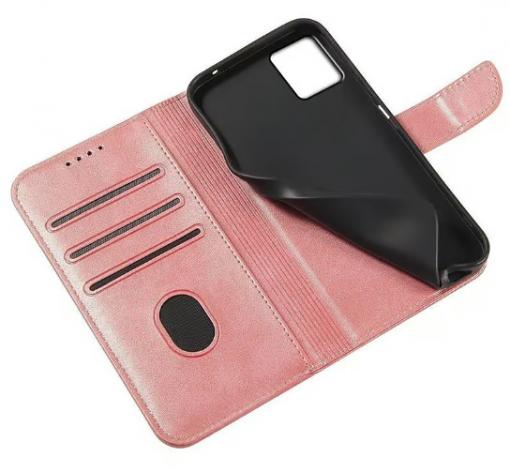 Луксозен кожен калъф Magnet Book със стойка за Xiaomi Redmi Note 14 - Rose Gold — снимка 2