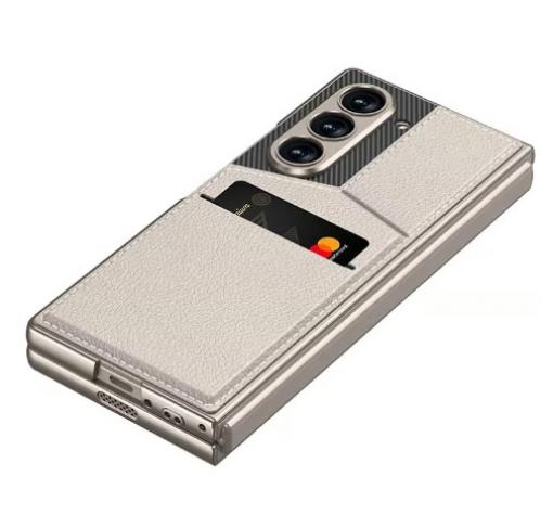 Луксозен гръб / кейс / Carbon Fiber Case със стойка за Samsung Galaxy Z Fold 7 - сив титаниум — снимка 2