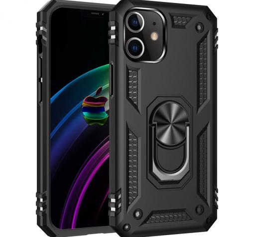 Силиконов гръб Spigen със стойка и магнитно захващане за Apple iPhone 12 Pro Max 6.7" – черен