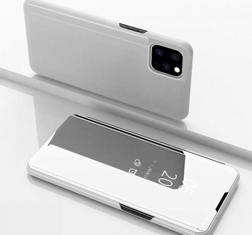Луксозен калъф Clear View Cover с твърд гръб за Apple iPhone 11 Pro Max 6.5'' - сребрист