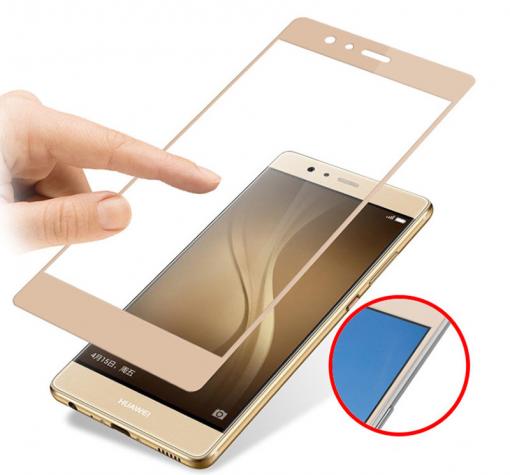 3D full cover Tempered glass screen protector Huawei P10 Plus / Извит стъклен скрийн протектор Huawei P10 Plus - златист — снимка 2