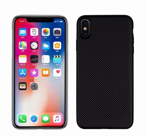 Силиконов калъф / гръб / TPU за Apple iPhone XS - черен / Carbon