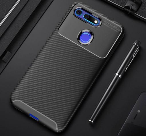 Луксозен силиконов калъф / кейс / TPU Auto Focus за Huawei Honor View 20 - черен / Carbon — снимка 3