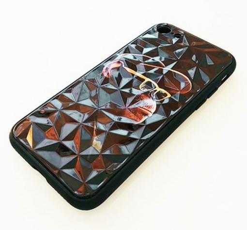 Луксозен твърд гръб 3D за Apple iPhone 7 / iPhone 8 - маймуна / черна призма — снимка 2