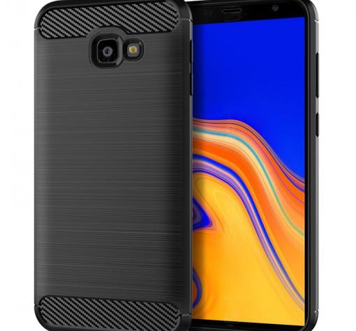 Силиконов калъф / гръб / TPU за Samsung Galaxy J4 Plus 2018 - черен / carbon