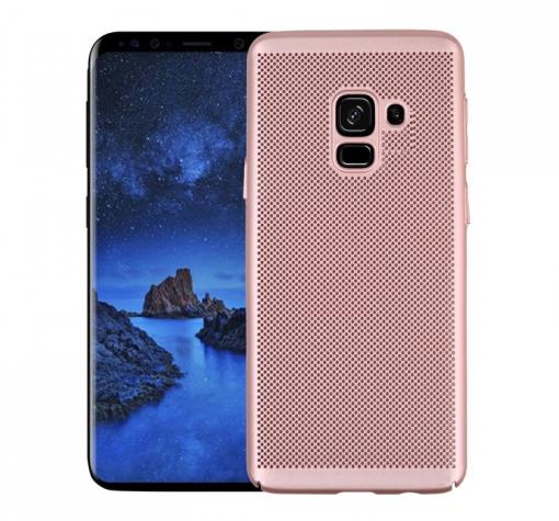 Луксозен твърд гръб за Samsung Galaxy J6 2018 - Rose Gold / Grid