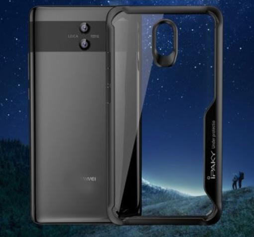 Луксозен твърд гръб със силиконов кант IPAKY за Samsung Galaxy J7 2017 J730 - прозрачен / черен кант