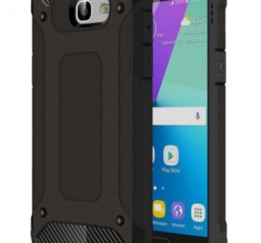 Силиконов гръб TPU Spigen Hybrid с твърда част за Samsung Galaxy J3 2017 J330 - черен