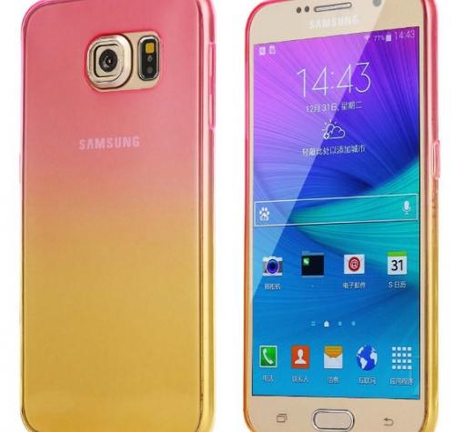 Силиконов калъф / гръб / TPU за Samsung Galaxy S7 Edge G935 - розово и жълто / преливащ — снимка 2