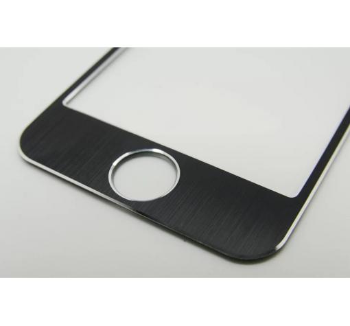 Алуминиев стъклен скрийн протектор / Tempered Glass Screen Protector Aluminum за Apple iPhone 6 4.7'' - черен — снимка 2