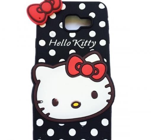 Силиконов калъф / гръб / TPU 3D за Samsung Galaxy A5 2016 A510 - Hello Kitty / черен