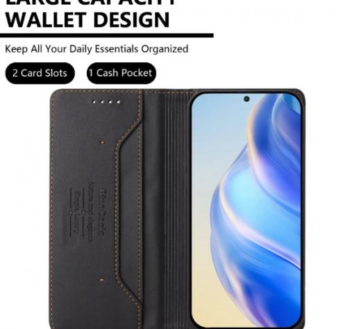 Кожен калъф Flip тефтер Magnetic Book Pro със стойка за Samsung Galaxy A05s - черен — снимка 4