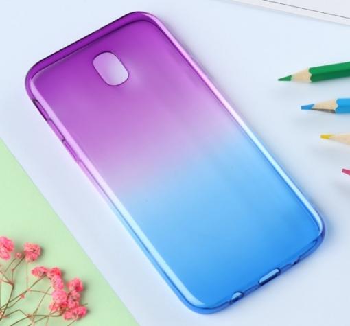 Силиконов калъф / гръб / TPU за Samsung Galaxy J7 2017 J730 - лилаво и синьо / преливащ