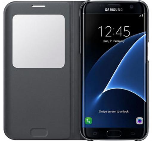 Оригинален калъф S View Cover EF-Z935CB за Samsung Galaxy S7 Edge G935 - черен — снимка 4