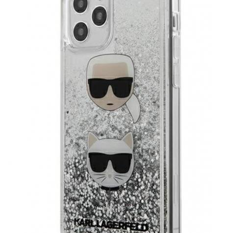 Оригинален гръб 3D Water Case за Apple iPhone 12 Pro Max 6.7" - сребрист брокат / KARL LAGERFELD — снимка 2
